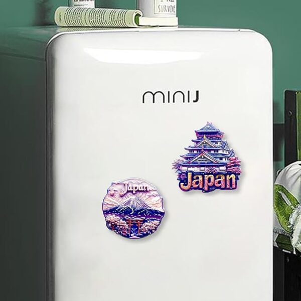 KRGNPLE 2 Pcs Magnetic Sticker Japanese souvenir Refrigerator Magnet Japanese Souvenir 3D Souvenir Keepsake Landmark Craft Magnet Cute Idea Collection Accessories (Shiyume Osaka + Torii Gate and Mount - Image 5