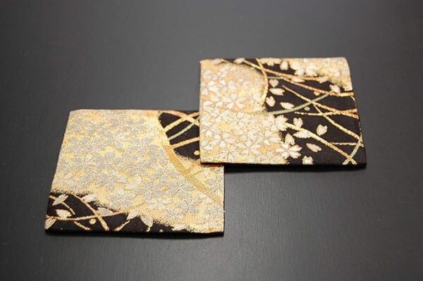 Set of 2 Japanese-style Brocade Kimono Coasters (Miyabi) - Image 4