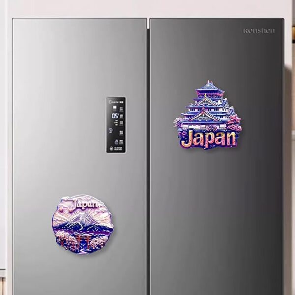 KRGNPLE 2 Pcs Magnetic Sticker Japanese souvenir Refrigerator Magnet Japanese Souvenir 3D Souvenir Keepsake Landmark Craft Magnet Cute Idea Collection Accessories (Shiyume Osaka + Torii Gate and Mount - Image 6