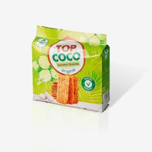 BANH DUA NUONG TOP COCO Coconut Cracker, Original 5.3 oz (150 g), 1 Piece, Crunchy Coconut (Individually Packaged), Vietnamese Souvenir Nutritional Supplement, Coconut, Sweets, Sugar Off, Sweets