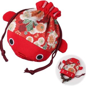 PAVIKE Japanese Souvenirs, Japanese Souvenirs, Japanese Souvenirs that Foreigners Delight Foreigners, Japanese Souvenirs, Bag, Drawstring Bag, Small Japanese Pattern, Goldfish, Small Items, Perfect