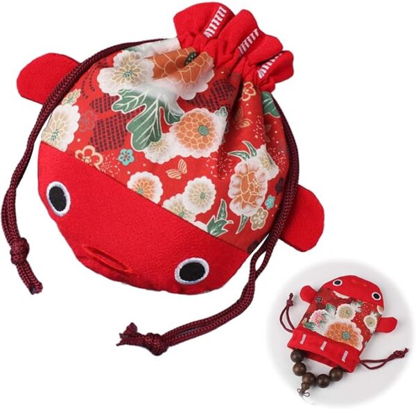 PAVIKE Japanese Souvenirs, Japanese Souvenirs, Japanese Souvenirs that Foreigners Delight Foreigners, Japanese Souvenirs, Bag, Drawstring Bag, Small Japanese Pattern, Goldfish, Small Items, Perfect
