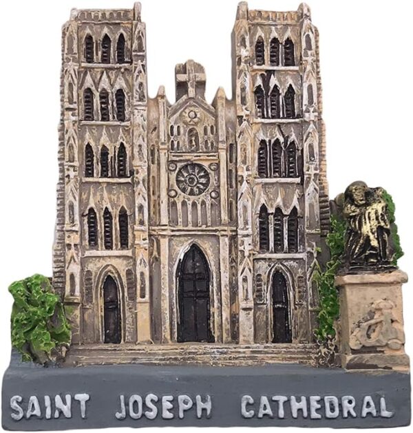 3D St. Joseph's Cathedral Hanoi Vietnam Fridge Magnet Tourism Travel Souvenir Handmade Resin Craft Magnetic Sticker Home Kitchen Decor Fridge Magnet Collection Gift
