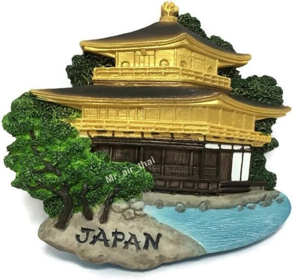 Kinkaku-ji Temple (The Golden Pavilion) - Kyoto Japan Souvenir Collection 3D Fridge Refrigerator Magnet Hand Made Resin - Kinkaku-ji Temple Japan Refrigerator Magnet Souvenir Collection Handmade Resin
