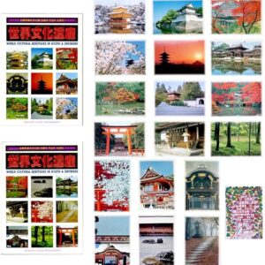 World Cultural Heritage Postcards Set of 18+ Kyoto Map Postcards Kinkakuji Kiyomizu-dera Temple Toji Ginkakuji Ginkakuji Shimogamo Shrine Ninna-ji Nijo Castle Daigoji Byodo-in Ryoanji Enryakuji Kamo