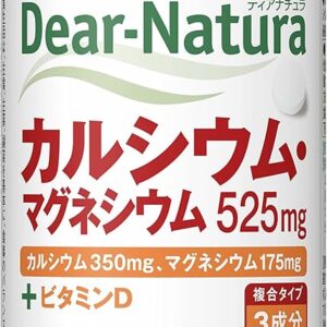 Dear-Natura Calcium & Magnesium Supplement, 120 Tablets (30-Day Supply), Asahi Supplement, Produced in Japan