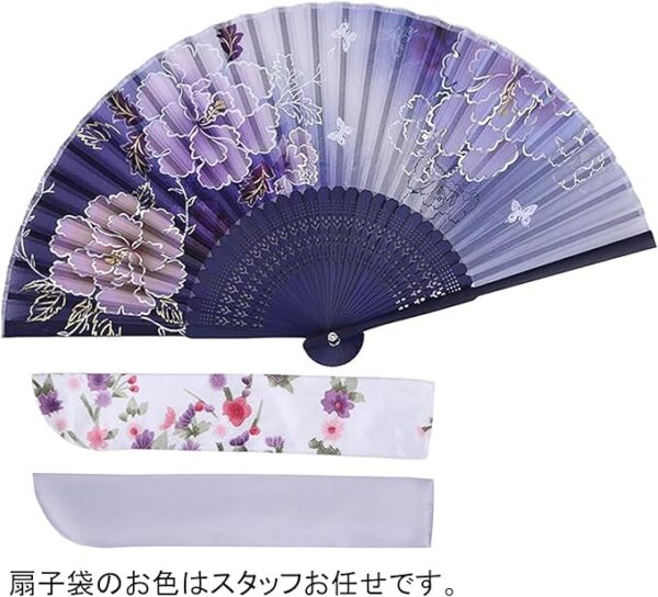 TOUWA Fan, Men's, Women's, Bamboo Ribs, Japanese Pattern, Lightweight, Japan, Souvenir, Festivals, Fireworks Shows, New Year's Parties, Recitals, Yukata, Kimono, Japanese Accessories, Kabuki - Image 3