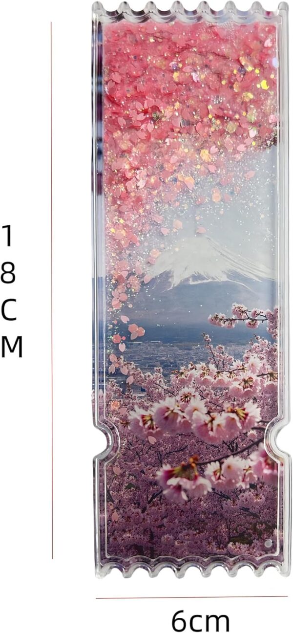 XIOUDO Mt. Fuji x Cherry Blossom Moving Sand Art Magnet, For Refrigerators, Stylish Interior Decoration, Japanese Design, Japanese Souvenir, Gifts, Artisan's Supervision, Cherry Blossom Dancing Magnet - Image 2