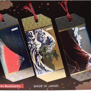 Japanese Style Bookmark Bookmark Japanese Pattern Souvenir Ukiyo-e Metallic Finish, Made in Japan (Katsushika Hokusai)