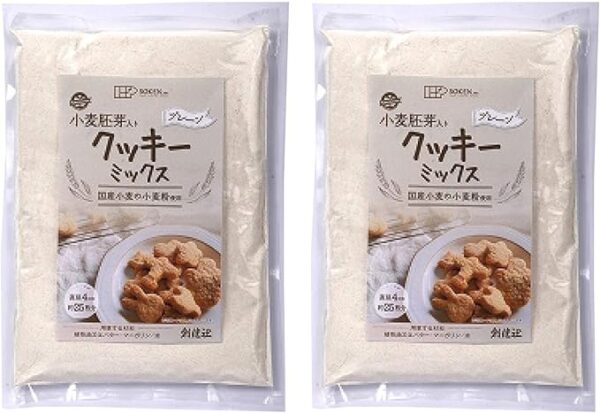 2 x Soukensha Cookie Mix (Plain) 200g ★Nekopos★Simple cookie mix made from domestic wheat flour, with fragrant wheat germ, enjoy homemade treats diameter 4cm, about 25pcs