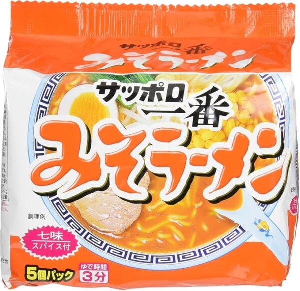 Sanyo Foods Sapporo Ichiban Miso Ramen, Pack of 5