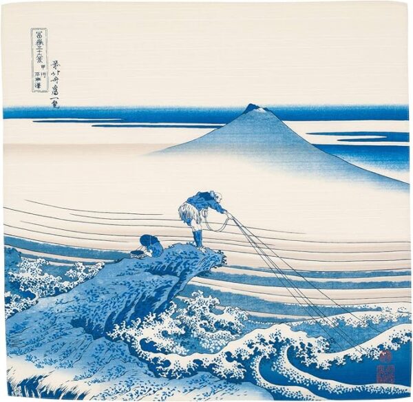 Musubi Furoshiki (Wrapping Cloth), Approx. 48cm, Sumida River, Koshu Ishibanzawa, Ai, Made in Japan, 20720-113