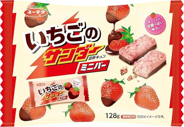 Yuraku Seika Strawberry Thunder Mini Bar, 4.5 oz (128 g)