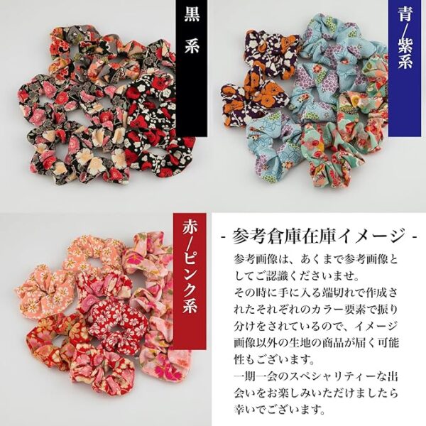 Noren Hair Rubber Scrunchie Japanese Pattern (Black) Hair Rubber / Made in Japan Hair Accessories Hair Arrangement Japanese Style Simple/Japanese Souvenir Japanese Traditional Souvenir Women's - Image 4