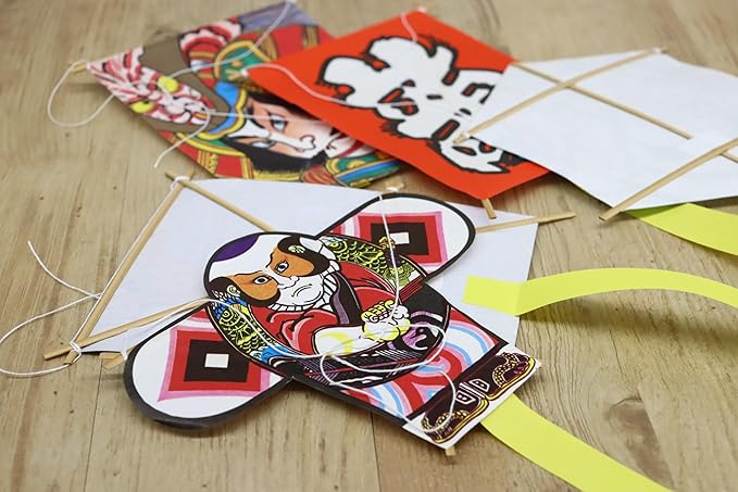 Japanese Souvenir Mini Kite Set of 5 (Dragon, Guy, Sukeroku, Wusha, Hexagon) - Image 2