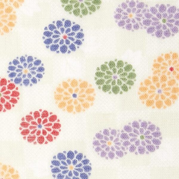 Nichisen Shoko JS4110 Handkerchief, Japanese Style, Kimono Style, Komon Chrysanthemum, Made in Japan - Image 2