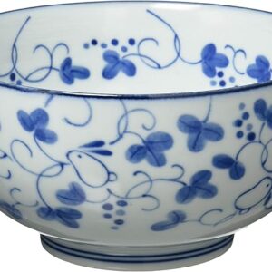 Mino Ware 131-1216 Dyed Rabbit Pattern, Donburi Bowl, Ramen Bowl, Noodle Bowl, Udon, Buckwheat, Diameter Approx. 6.5 x Height 3.3 inches (16.5 cm), Dishwasher Safe, Made in Japan