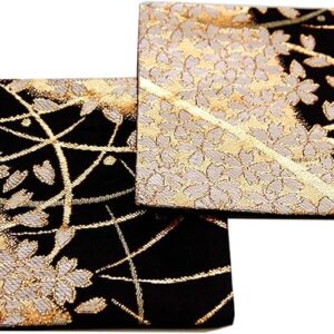 Set of 2 Japanese-style Brocade Kimono Coasters (Miyabi)