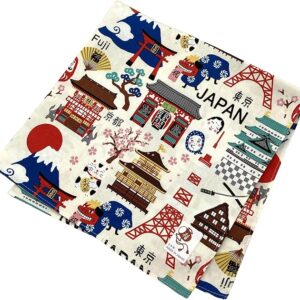 Kyosu, Small Furoshiki Furoshiki Bento Box, Cloth, Approx. 19.7 x 19.7 inches (50 x 50 cm), 100% Cotton, Fully Washable, Japanese Pattern, Hello Nippon, White