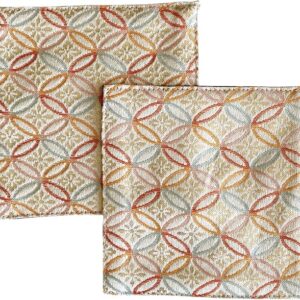 Golden Brocade Coaster [Cloisonne Beige] 2 Piece Set, Gold Brocade, Nishijin Textile, Japanese Pattern, Japanese Style, Kyoto, Kinoran, Gold Orchid, Beige