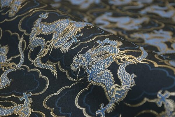 [Oriet Kyoto Fabric] Gold Brocade Fabric, Seiryu (Blue Dragon) *With annotation [Four Gods Series] ☆Length 50cm unit (Continuous cut possible)