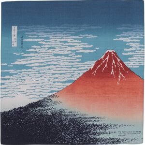 Musubi Furoshiki (Wrapping Cloth), Approx. 48cm, Sumida River, Red Fuji, Kon, Made in Japan, 20720-101