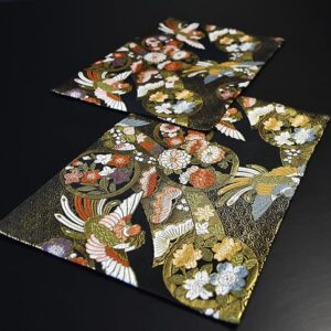 Comes packaged in a box, ready to be used as a present Japanese gift for foreigners, Kimono, Obi Japanese Style Tea Mat, Set of 2, Full Pattern (Asuka)
