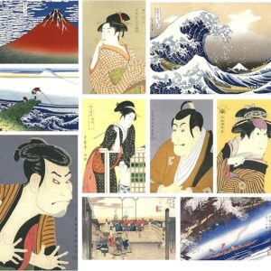Set of 30 Ukiyo-e Postcards, 10 Patterns (10 Patterns x 3), Katsushika Hokusai, Utagawa Hiroshige, Toshusai Sharaku, Kitagawa Utamaro, Nihonga Museum, Picture Postcards, Japanese Style, Edo Retro Art,