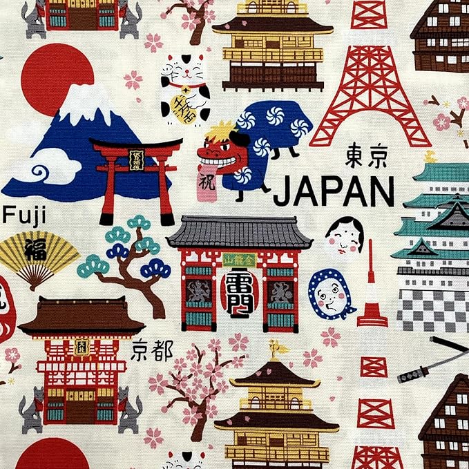 Kyosu, Small Furoshiki Furoshiki Bento Box, Cloth, Approx. 19.7 x 19.7 inches (50 x 50 cm), 100% Cotton, Fully Washable, Japanese Pattern, Hello Nippon, White - Image 3