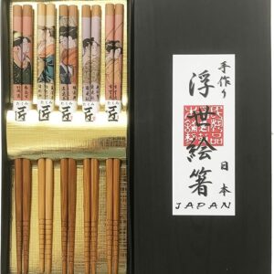 Ukiyoe Japanese Souvenir Chopsticks 5 Pairs Set, Ukiyoe