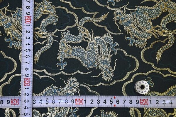 [Oriet Kyoto Fabric] Gold Brocade Fabric, Seiryu (Blue Dragon) *With annotation [Four Gods Series] ☆Length 50cm unit (Continuous cut possible) - Image 2